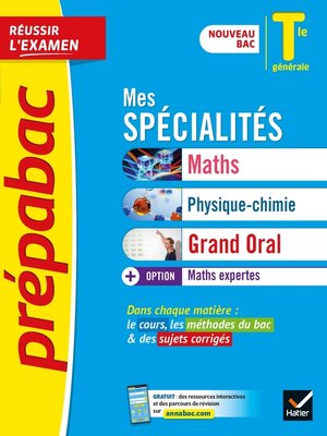 cover image of Prépabac Mes spécialités Maths, Physique-chimie, Grand Oral & Maths expertes Tle --Bac 2024
